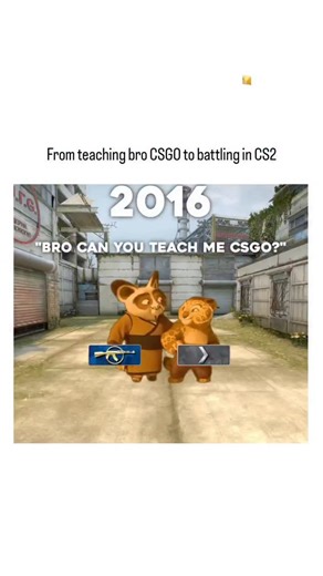 elite.ethletices on Instagram: "The post features a 6-second video montage juxtaposing 2016 CS:GO clips of animated Kung Fu Panda characters asking "bro can you teach me CSGO?" with 2025 CS2 gameplay showing high scores (e.g., 19,993) and advanced tactics, humorously illustrating a decade-long skill progression. Posted by Tradeit.gg, a platform for trading CS2 skins with low fees and esports partnerships like FACEIT, the content taps into Counter-Strike nostalgia to boost community engagement, g