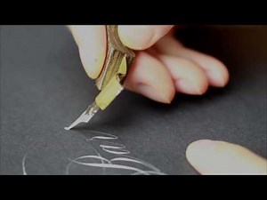 Writing "Barthes" in Flourished Engrossers Script by Master Penman Connie Chen