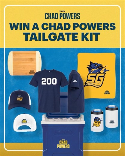 Hulu on Instagram: "Score big this football season! We’ve partnered with @gofooji to bring you a @ChadPowersHulu Tailgate Kit filled with everything you need to cheer on Chad this season. Enter for a chance to win: 1. Make sure your IG account is public and you're following @Hulu and @ChadPowersHulu! 2. Like this post and drop #ChadPowersGiveaway in the comments. 3. Get excited for Chad Powers to premiere on Hulu and with #HuluOnDisneyPlus September 30. We’ll email the winners soon! NO PURCHASE 