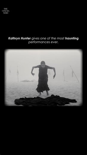 The Cinema Nerd on Instagram: "Kathryn Hunter’s performance in The Tragedy of Macbeth is one of the most striking parts of the film. She plays all three witches, twisting her body, changing her voice, and shifting between forms with an almost inhuman grace. Every movement and sound feels deliberate and unsettling, turning her scenes into something hypnotic. It’s not just acting; it’s physical storytelling at its best. Hunter captures the eerie tone of Shakespeare’s words and brings them to life