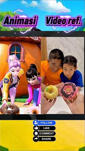 Kak ros dan Kak rumi rebutan snack⁉️Animasi vs Original #upinipin #shorts #viralshorts #trending