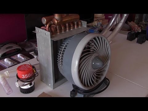 DIY Air Heater! Heat Air with Water! Heater core Heat Exchanger. (w/AC Fan) - high-temps! - Easy DIY
