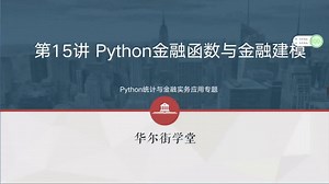 课时21：Python金融函数与金融建模
