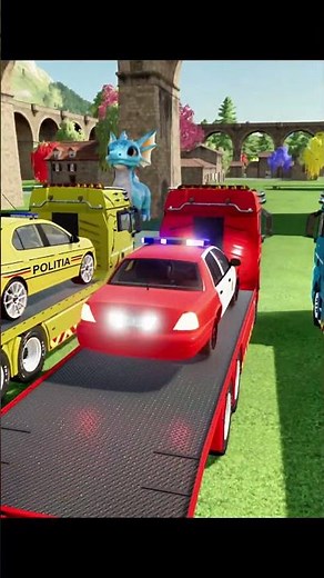 TRANSPORTING AND PARKING POLICE CARS, AUDI, JEEP, DACIA, FORD, COLORFUL VEHICLES ON MAN TRUCKS. FS22