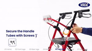 VOCIC Walkers for Seniors, Z11 Rollator Walker with Seat, Max 380 lbs, Avant Walkers with Ergo Seat & Backrest, Foldable Rollator Adjustable Height, All Terrain Walker, Lightweight