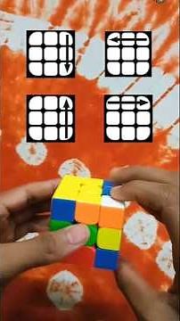Four easy step to solve a rubik's cube 3x3 #cube (Only Works from a Solved State)#shortvideo