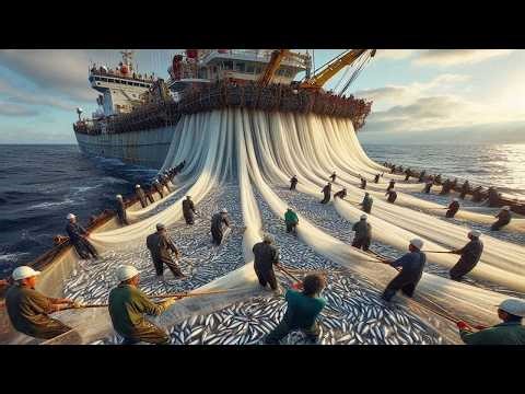 Atlantic Menhaden Hunting Journey by Trawler, Purse Net Pulls Up Hundreds of Tons of Menhaden!