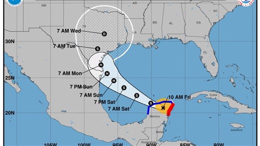 NHC map shows most of Texas in Hurricane Beryl's path. Here's how much rain it could bring