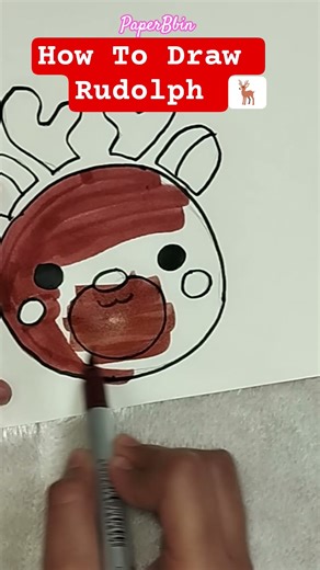 How to Draw Rudolph in 60 Seconds! 🦌✨#shorts #shortsfeed #drawing #viral #trending #asmr #christmas