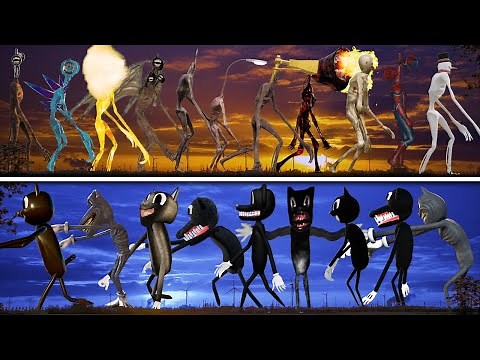 All Siren Head CREATURES VS All Cartoon Cat & Cartoon Dog CREATURES