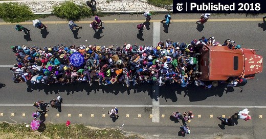 Migrant Caravan Continues North, Defying Mexico and U.S.