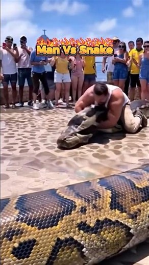 Man vs Giant Python 🐍 Hunters Wrestle 19-Foot Record-Breaking Snake | #shorts