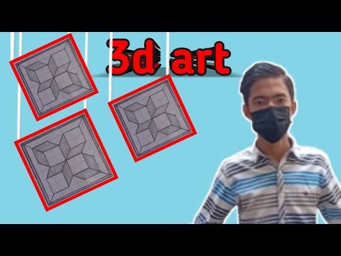 Easy to draw a 3d art drawing of graph paper