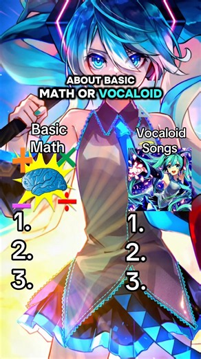Basic Math VS Vocaloid Songs! #vocaloid #miku #quiz