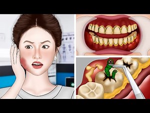 ASMR Molar Tooth Caries Removal so Satisfying part 4 | Dental Care Animation | 어금니 우식증 제거 너무 만족