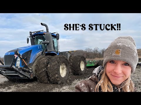 Big Tractor Stuck in the Mud | New Age Custom Farming