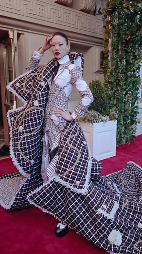 … sora … behind the scenes with sora choi in custom thom browne for the 2023 met gala. #thombrowne #metgala #sorachoi