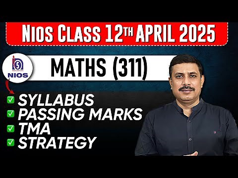 NIOS Class 12 Maths Syllabus for April 2025 Public Exam