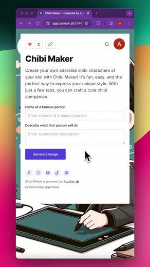 Here's how Chibi Maker (https://app.symph.ai/3744) empowers you to create chibi characters of your idols Made in AppGen - Link in Bio #chibimaker #chibi #appgen #idols #fyp #graphics #models #generate #forfun #represent