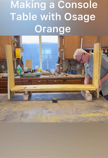 Making an Osage Orange console table. #maker #woodworking #woodtok