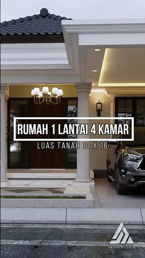 Desain Rumah 1 Lantai 10x 16 Meter 4 Kamar Tidur– Lengkap dengan Denah, Tampak 3D & RAB