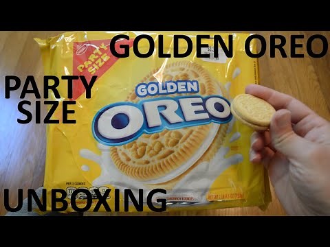 Unboxing Golden Oreo Sandwich Cookies Party Size