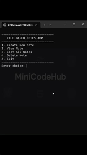 MiniCodeHub on Instagram: "File-Based Notes App in C++ #cpp #programming #coding #projects #filehandling Build a console notes app that saves and views notes using files. Learn file handling, user input, and menu-driven program flow. Level: Beginner → Intermediate source code:https://github.com/MiniCodeHub/Cplusplus/blob/main/File-Based_Notes_App.cpp cpp programming coding projects filehandling Music: Rival – Throne | Provided by NoCopyrightSounds (NCS) | https://www.youtube.com/c/NoCopyrightSou