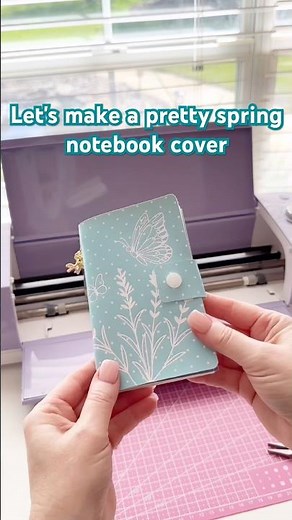 Let’s make a pretty Spring notebook cover using faux leather and a Cricut!