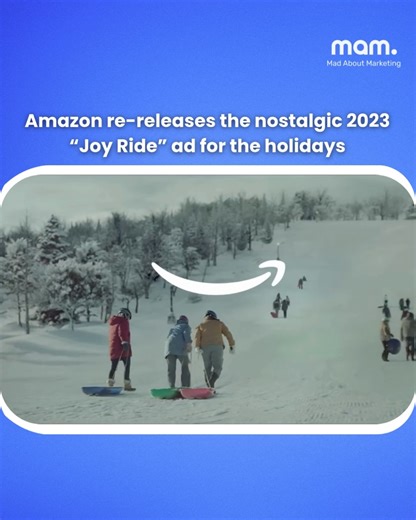 Mad About Marketing on Instagram: "Amazon is bringing back its nostalgic 2023 “Joy Ride” ad for this Christmas. The heartwarming spot celebrates friendship, small joys, and thoughtful gifting, aiming to spark festive feelings and familiarity while reinforcing Amazon’s holiday spirit with a comforting, feel-good favorite. #amazon #madaboutmarketing"