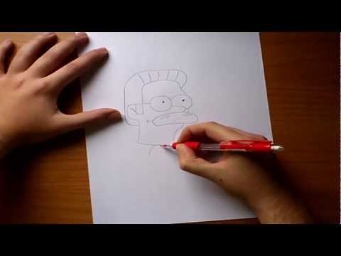 Como dibujar a Ned Flanders paso a paso - Los simpsons | How to draw Ned Flanders - The simpsons