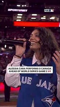Alessia Cara performs the Canadian National Anthem ahead of Game 2 of the World Series 🇨🇦 #mlb