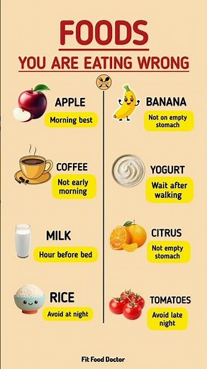 Foods You Might Be Eating at the Wrong Time 🍎🍌☕ | Best Time to Eat Common Foods #healthylifestyle