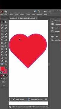 How to Create a Perfect Heart Shape in Adobe Illustrator | Easy Tutorial#shorts