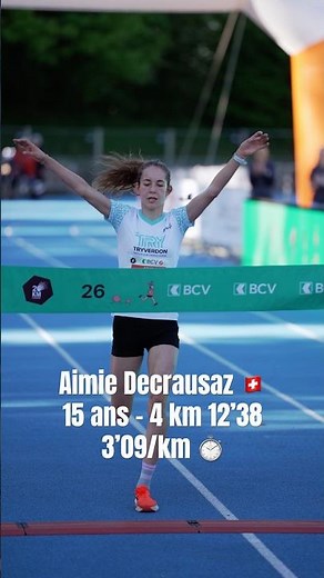 🤯 Aimie Decrausaz 🇨🇭 improves the boys' course record with a time of 12'38 over 4km 🔥 at the Laus...