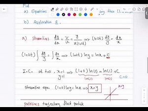 Velocity and acceleration fields - Streamlines and pathlines
