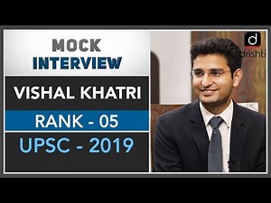 Mock Interview of IFoS Topper : Vishal Khatri (Rank 5, 2019)