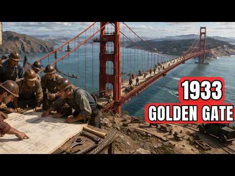 How the Golden Gate Bridge Was Built in San Francisco 1933. (AI-powered reconstruction)