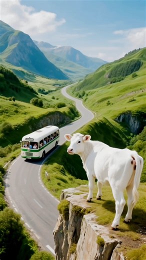 The cow saved the people the bus from the bus blast 😭 #Viral #AIShorts #shorts #ai #youtubeshorts