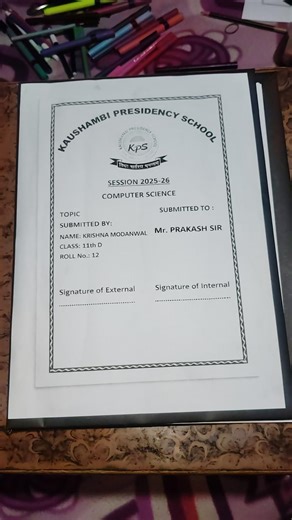 Computer science project file 🫶 | Python programing codes | Class 11th project file | Computer file📁