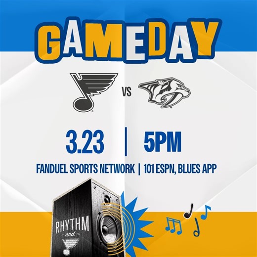 29K views · 440 reactions | GAMEDAY (again!)  Blues vs. Predators  5 p.m. CT  FanDuel Sports Network  101 ESPN St. Louis, Blues App | St. Louis Blues | Facebook