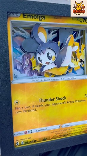 Handcrafted 3D Emolga Card – Electric and Adorable #pokemon #pokemoncards #shadowbox
