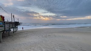 33K views · 1.1K reactions | Good Windy Morning from OBX Sunrise Outer Banks Fishing pier 10/1/25 S Nags Head NC | OBX Sunrise | Facebook