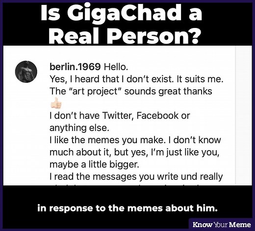 Know Your Meme investigates the curious case of Ernest Khalimov, a man whose inhuman musculature and perfect jawline earned him the name "GigaChad." It has been claimed that he is a Russian model and a bodybuilder, but is he actually a real person? | Know Your Meme