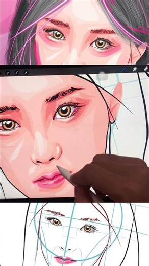 Adding Highlights to Wonhee ILLIT Fanart | Procreate Digital Art Process #procreateart #short