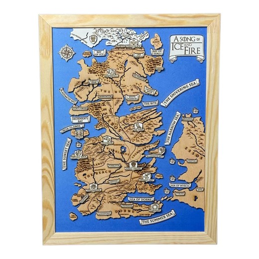 Westeros Map | Game of Thrones Layered Wood Wall Art (30x40 Cm) - Etsy