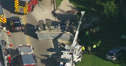 Dump truck driver extracted following crash with SUV in Barrington, Illinois