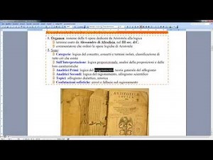 Lezioni di filosofia, Aristotele: la logica, introduzione