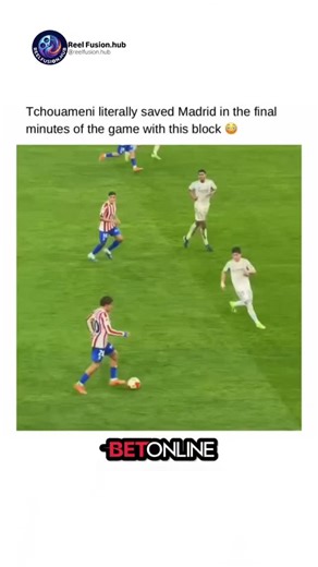 reel fusion.hub on Instagram: "90th MINUTE 😳😅 Aurélien Tchouaméni. Last-minute block. Game on the line. Silence the noise. After all the hate, he answered the only way that matters. On the pitch. Reading danger. Timing perfect. Body on the line when it counts most. People forget what elite looks like until moments like this. Intelligence. Strength. Composure. A true destroyer with class. This is what a CDM does for Real Madrid. Big moment. Big player. World-class. Aurélien Tchouaméni is a Fren