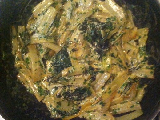 Blettes sautées à l'ail et à la crème