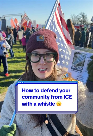 Whistles are a simple tool for fast alerts to defend your neighbors from ICE. Everyone should have one! 😙🇺🇸🧊 Here’s how to use your whistle to alert your community in case ICE shows up, along with the code to listen for: ICE spotted = Three short bursts (trill, trill, trill). ICE arrest = Three long bursts (triiiiil, triiiiil, triiiiil). We handed out these whistle kits at Firefighter’s Park this afternoon in Tacoma, featuring an instructional zine from @Pilsen Arts & Community House. Togeth